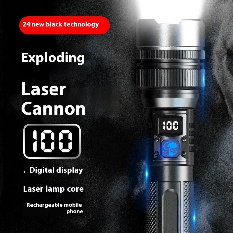 Ficklampa med LCD Digital Display Utomhusbelysning Lampa