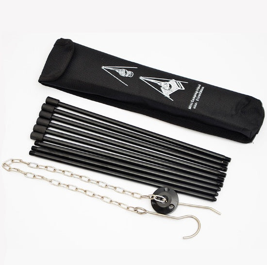 Campfire tripod hanging pot picnic fire bracket aluminum alloy tripod camping supplies