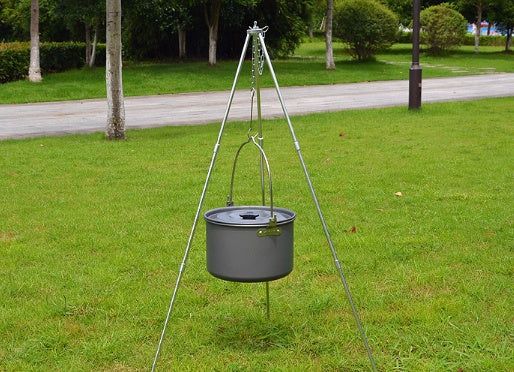 Campfire tripod hanging pot picnic fire bracket aluminum alloy tripod camping supplies