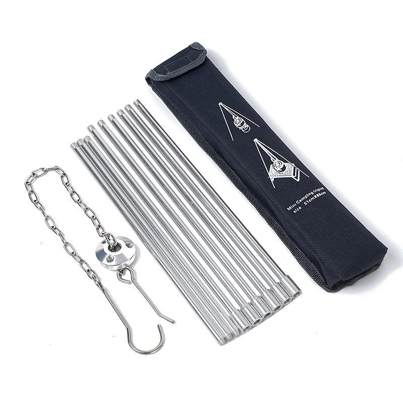 Campfire tripod hanging pot picnic fire bracket aluminum alloy tripod camping supplies